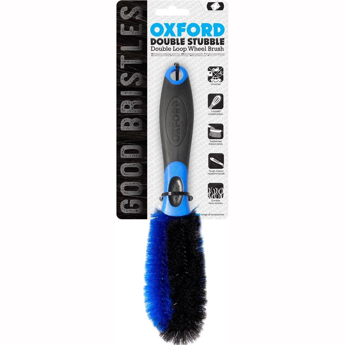 Oxford Double Stubble Double Loop Wheel Brush - Black/Blue 1 Oxford Double Stubble Double Loop Wheel Brush - Black/Blue