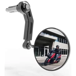 Oxford Premium Aluminium Bar End Mirror Left Side - Black