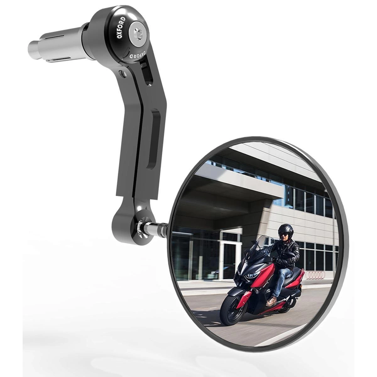 Oxford Premium Aluminium Bar End Mirror Left Side - Black 1 Oxford Premium Aluminium Bar End Mirror Left Side - Black