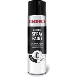 Simoniz Gloss White Paint Spray Aerosol Can Car Motorcycle - 500ml - SALE