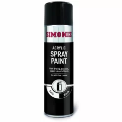 Simoniz Satin Black Paint Spray Aerosol Can Car Motorcycle - 500ml