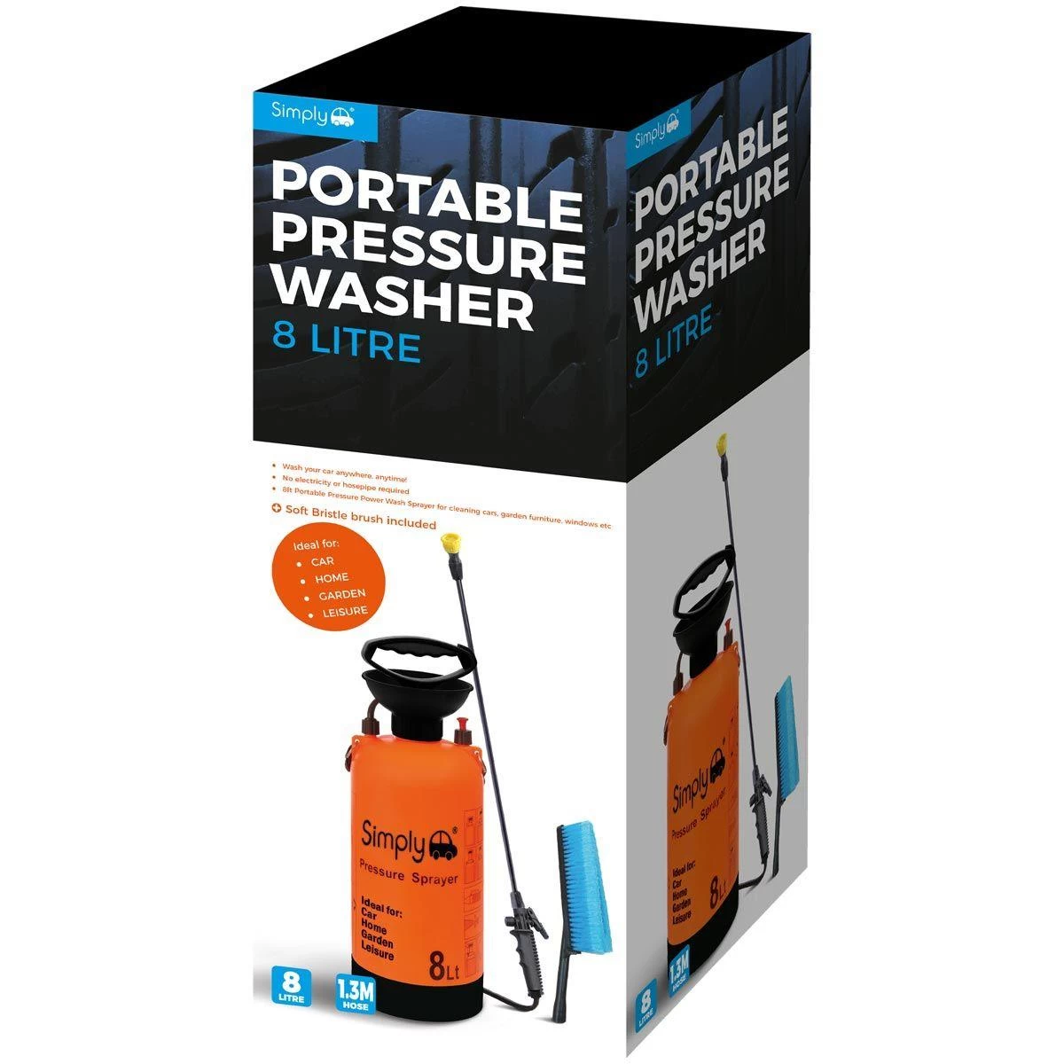 Simply Portable Pressure Sprayer With Brush 8 Litres 1 Simply Portable Pressure Sprayer With Brush 8 Litres