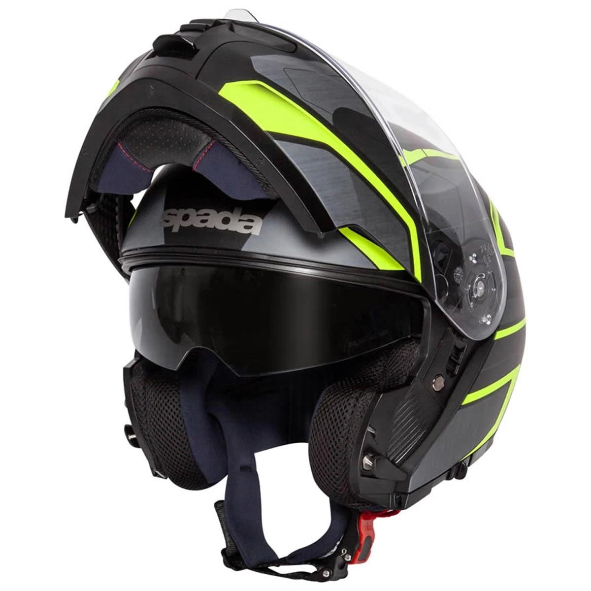 Spada Orion Slate Flip Front Helmet - Matt Black Yellow 2 Spada Orion Slate Flip Front Helmet - Matt Black Yellow - Image 2